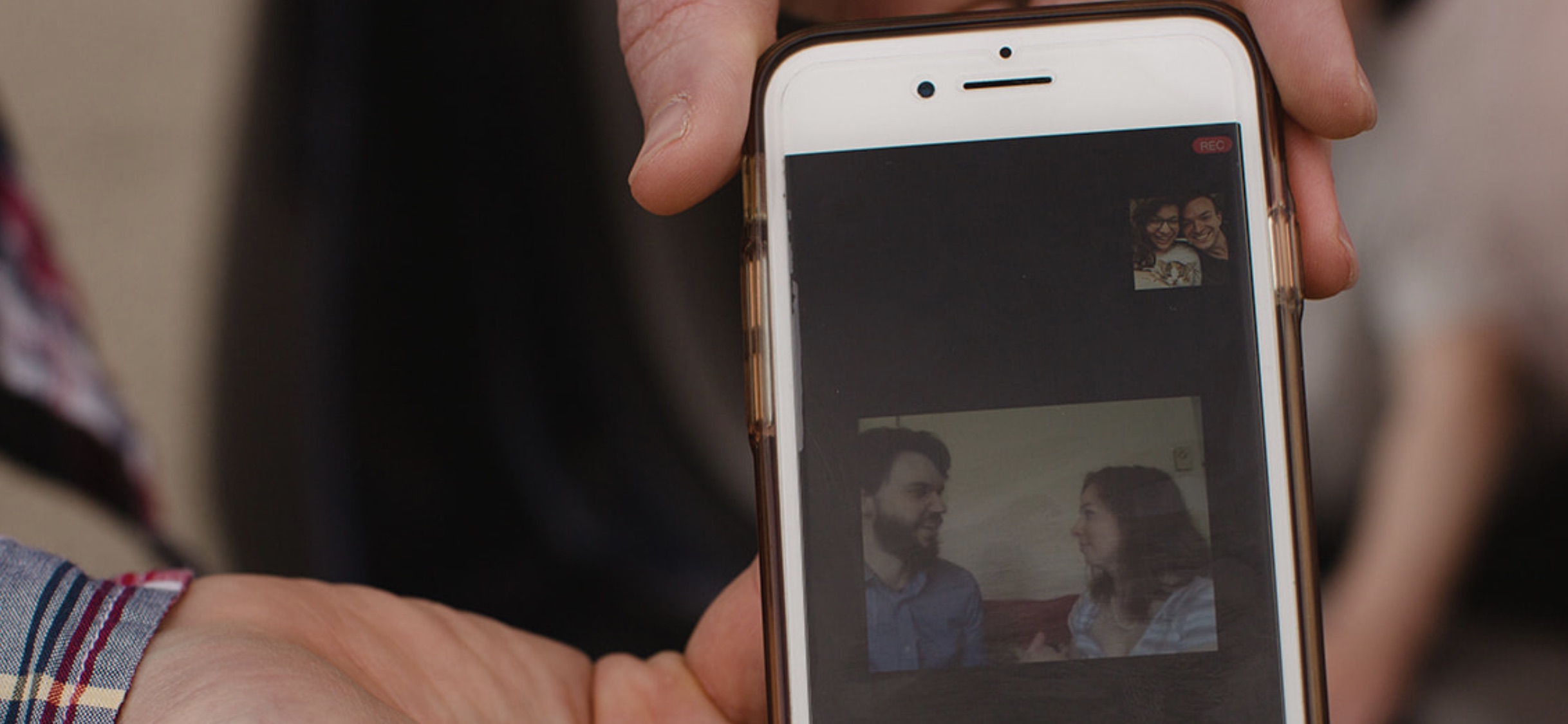 Turner Wedding on phone