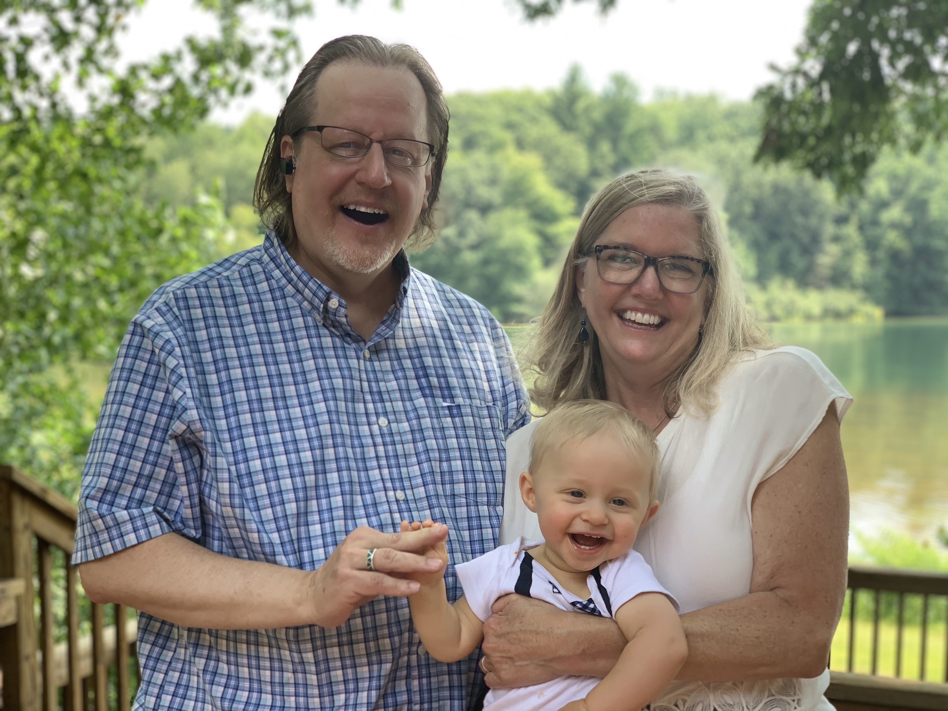 Levi baptism Garrett and me