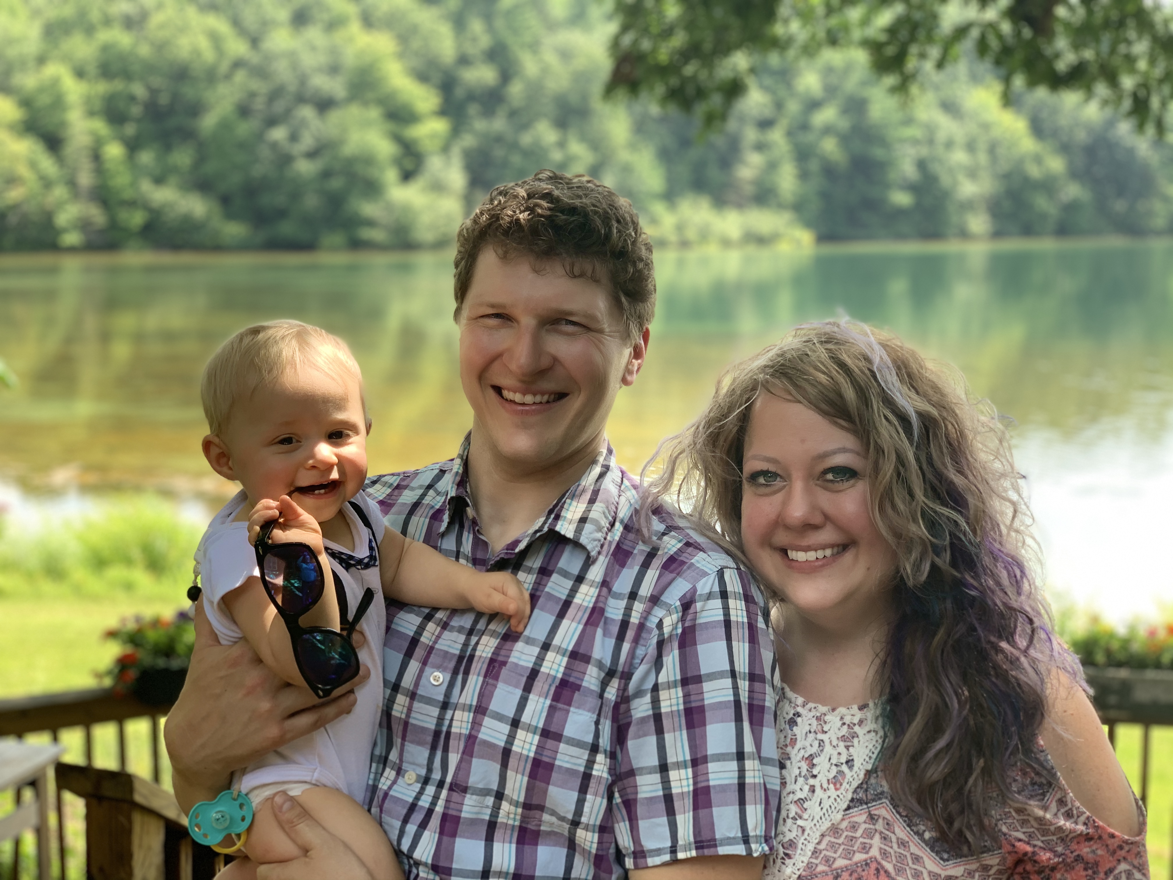 Levi baptism with Lisa and Matthew